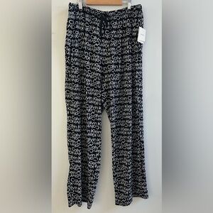 Calvin Klein Men’s Sleepwear Black and White Logo Pants